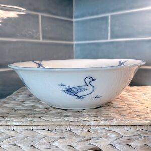 C. Steele Cordon Bleu BIA Porcelaine de Chine Blue & White Duck 10" Serving Bowl